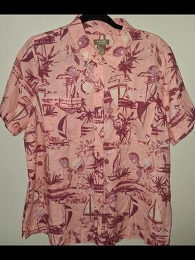 Natural Reflections Pink Short-Sleeve Hawaiian Shirt